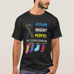 World Down Syndrome Support Kids Yell Ribbon Blue T-Shirt