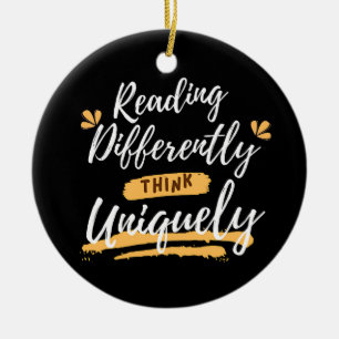 world dyslexia awareness  ceramic tree decoration