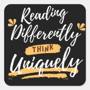 world dyslexia awareness  square sticker