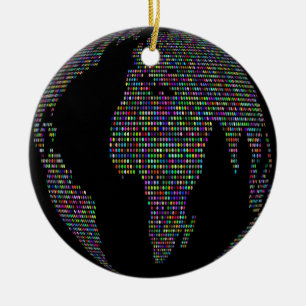 world earth planet globe map ceramic tree decoration