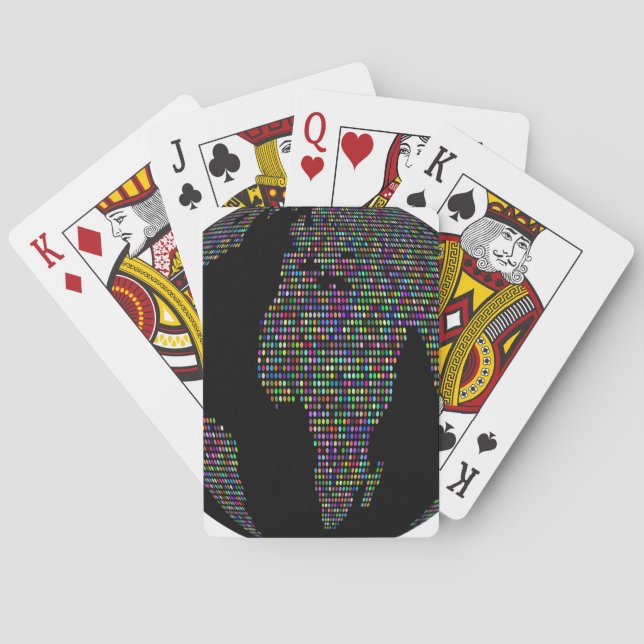 world earth planet globe map playing cards (Back)