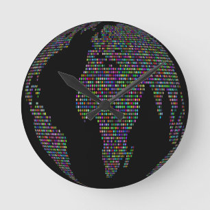 world earth planet globe map round clock