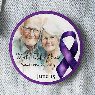 World Elder Abuse Awareness Day June 15 6 Cm Round Badge