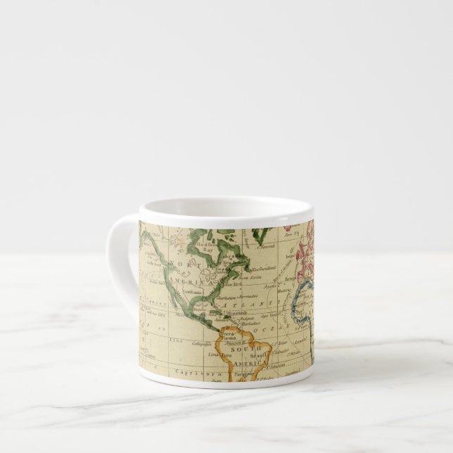 World engraved map espresso cup (Front Left)