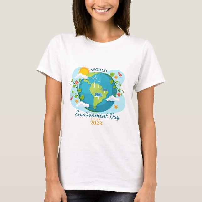 World Environment Day 2023 Custom Text Planet T-Shirt (Front)