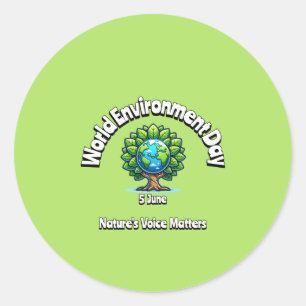 World Environment Day. 5 June Classic Round Sticker