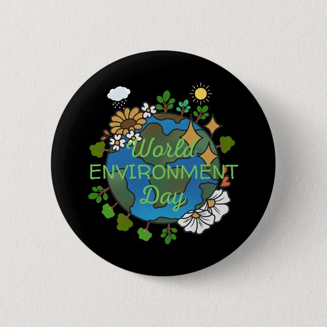 World Environment Day 6 Cm Round Badge (Front)