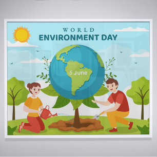  World Environment Day Custom Text Planting Trees Poster