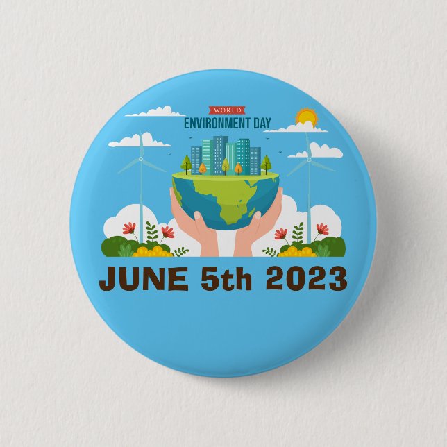 World Environment Day customisable custom 6 Cm Round Badge (Front)