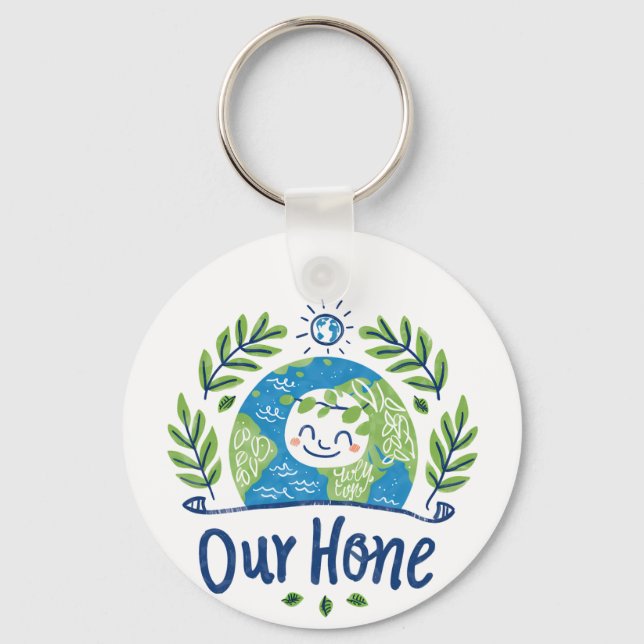 World Environment Day - Happy Earth Illustration Key Ring (Front)