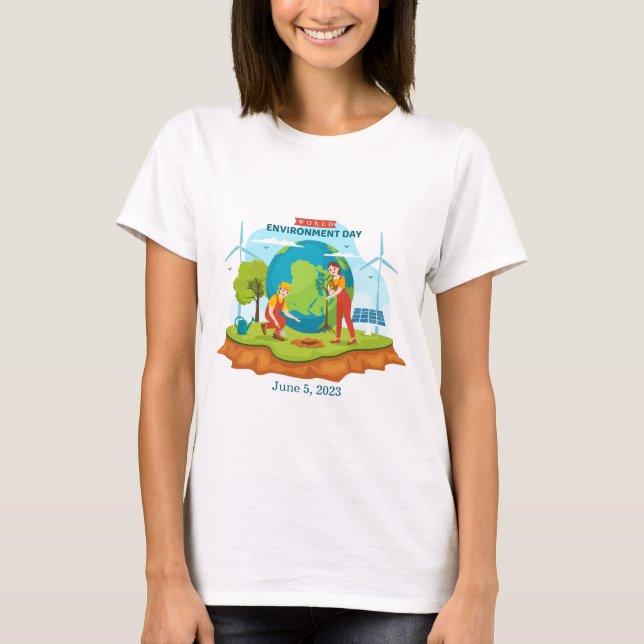 World Environment Day Tree Planting Custom text T-Shirt (Front)