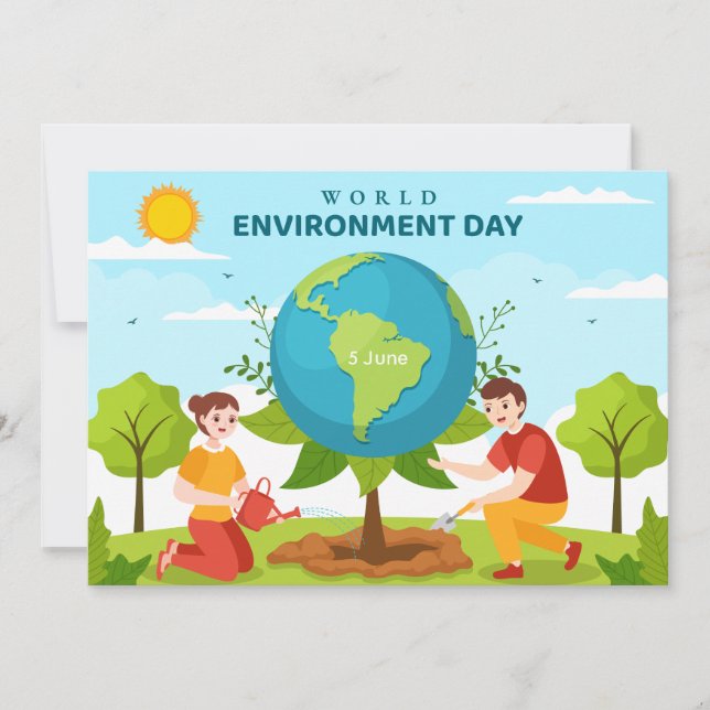 World Environment Day Tree Planting Flat Card (Front)