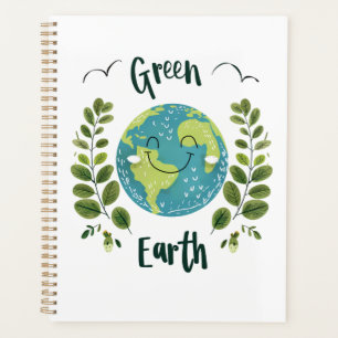 World Environment - Smiling Earth with Green Earth Planner