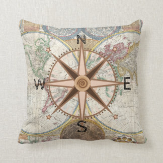 World Explorer Compass Rose Cushion