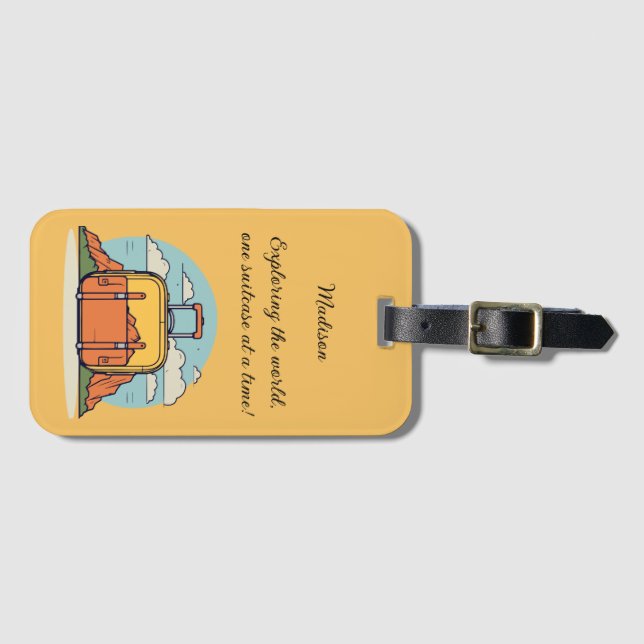 World Explorer's Mountain Luggage Tag (Front Horizontal)
