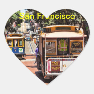 World Famous Cable Cars Heart Sticker