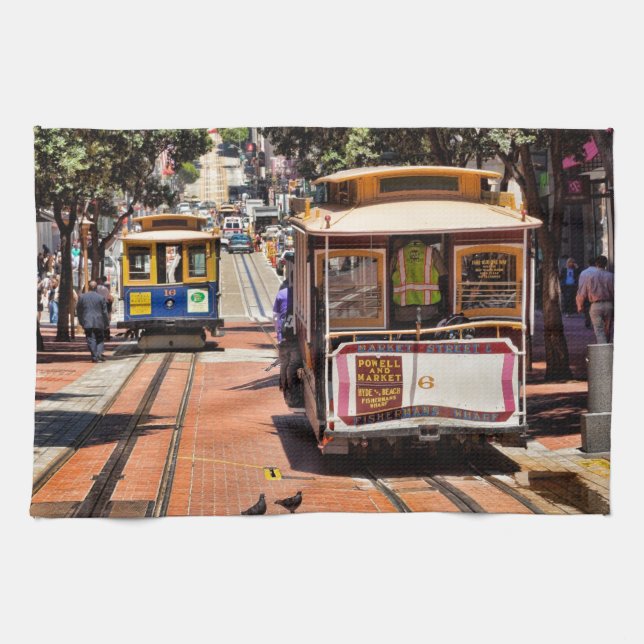 World Famous Cable Cars Tea Towel (Horizontal)