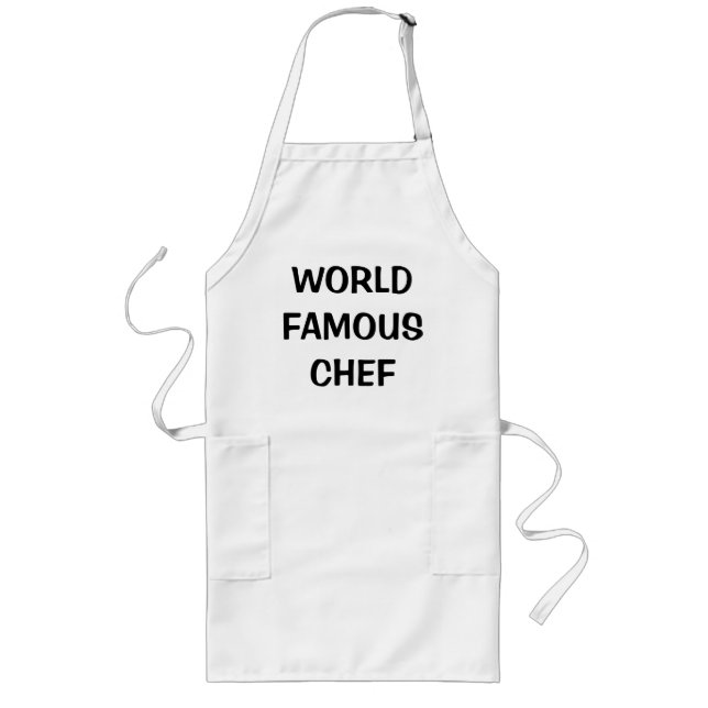 WORLD FAMOUS CHEF Typography Long Apron (Front)