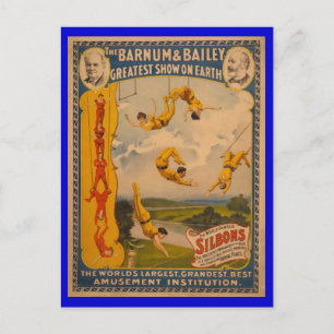 World Famous Silbons Barnum & Bailey Circus Poster Postcard