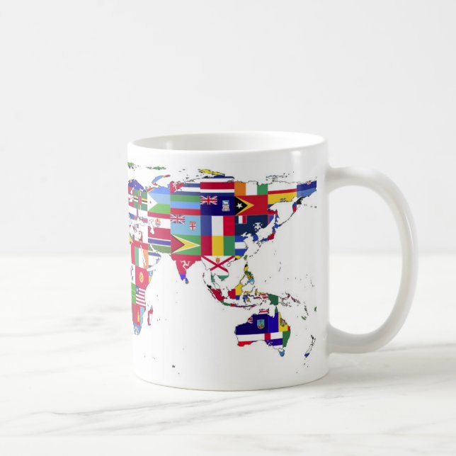 World Flag Map of the World Coffee Mug (Right)