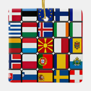 World Flags Ceramic Ornament