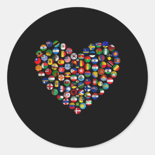 World Flags Earth Day Classic Round Sticker