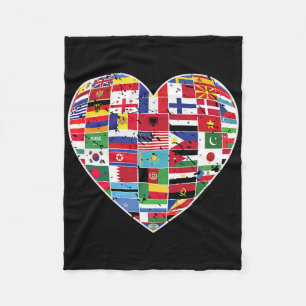 World Flags Earth Day  Fleece Blanket