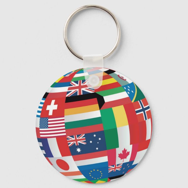 World Flags Key Ring (Front)