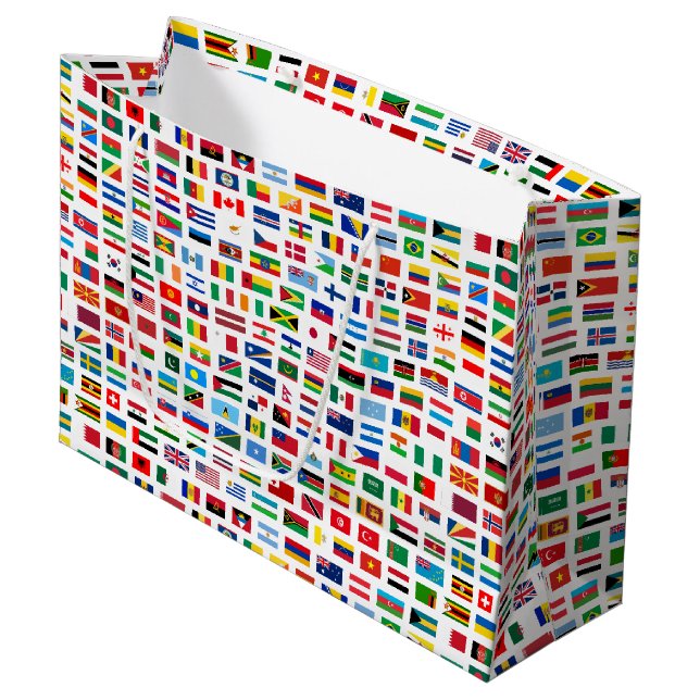 World flags large gift bag (Front Angled)