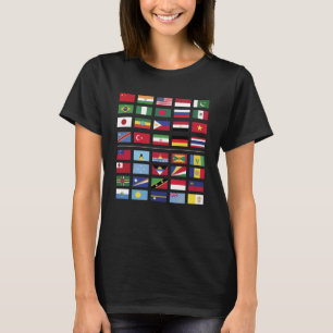 World Flags Largest and Smallest Countries By Popu T-Shirt
