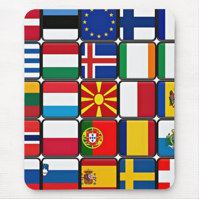 World Flags Mouse Mat (Front)