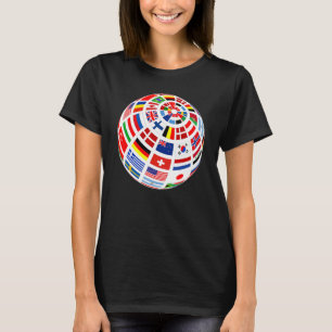 World Flags The Countries of the World Globe Earth T-Shirt