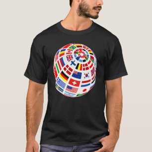 World Flags The Countries of the World Globe Earth T-Shirt