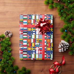 World Flags Wrapping Paper