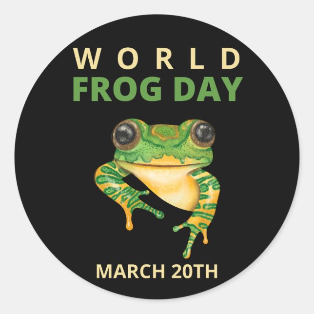 World Frog Day March 20th Classic Round Sticker (Front)