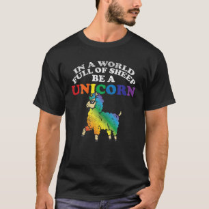 World Full Sheep Be Unicorn Rainbow Gay Pride Flag T-Shirt