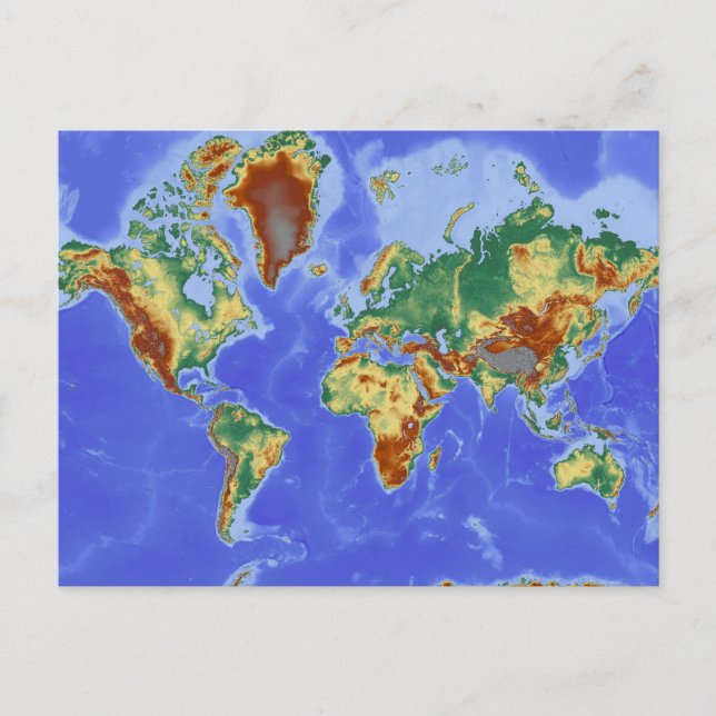 World Geographic International Map Holiday Postcard (Front)