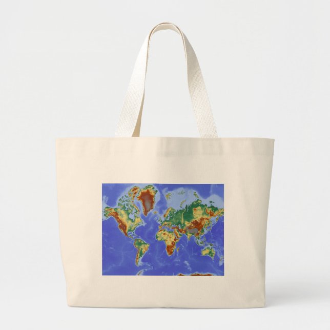 World Geographic International Map Large Tote Bag (Front)