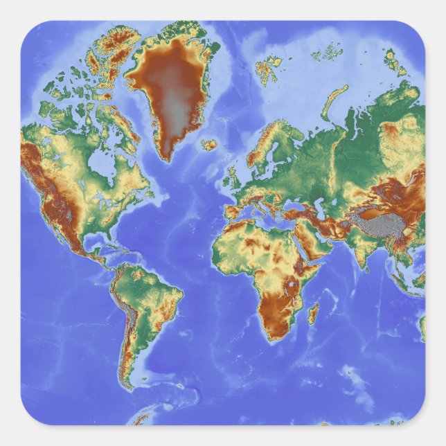 World Geographic International Map Square Sticker (Front)