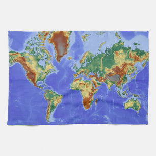 World Geographic International Map Tea Towel