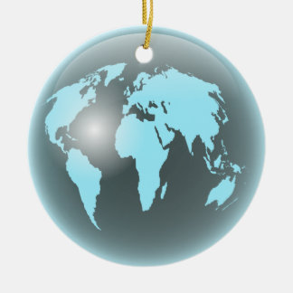 World Glass Globe Ceramic Tree Decoration
