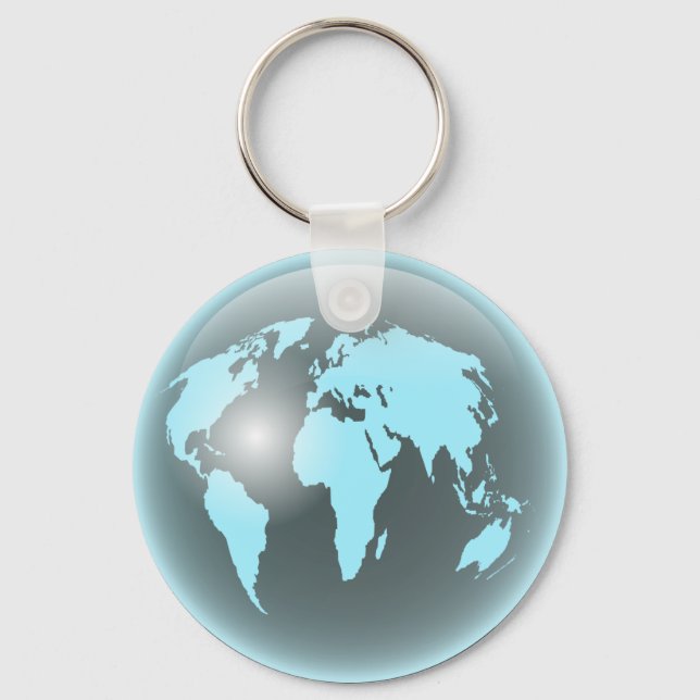 World Glass Globe Key Ring (Front)