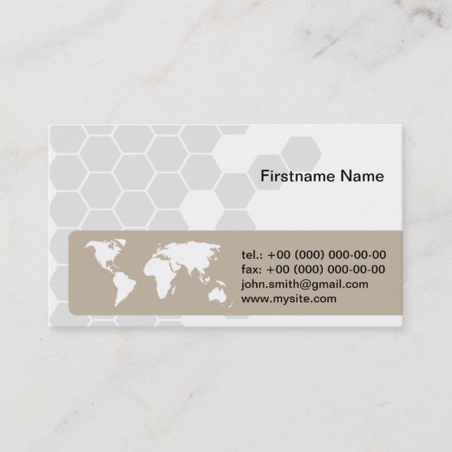 World Global Globe International Corporate Business Card (Front)