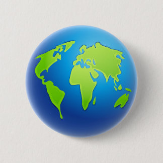 World Globe 6 Cm Round Badge