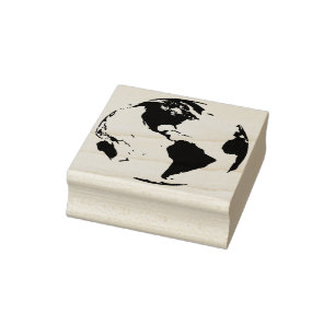 world globe art stamp