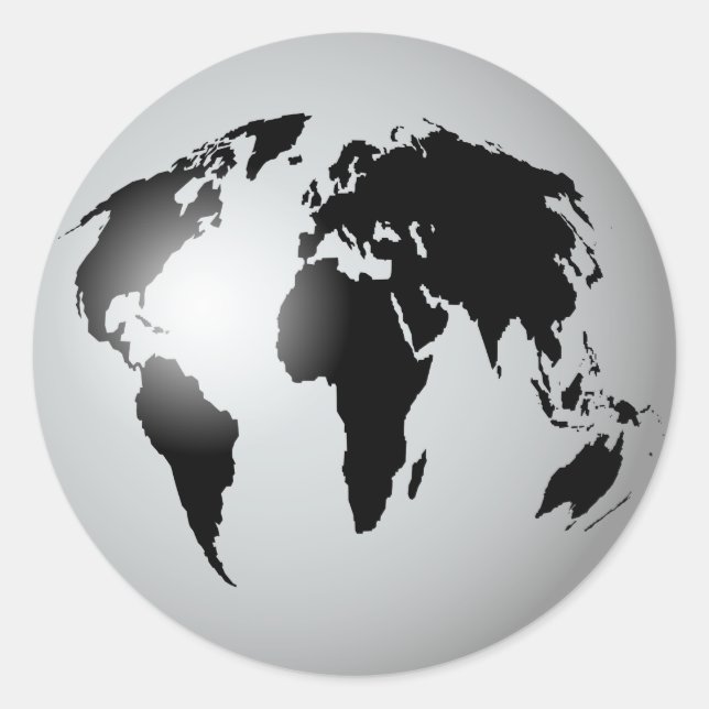 World Globe Classic Round Sticker (Front)