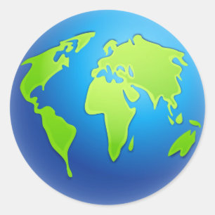 World Globe Classic Round Sticker