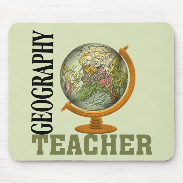 World Globe Geography Teacher Mouse Mat (Front)