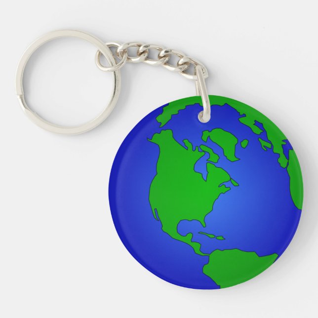 World Globe Image Key Chain (Front)