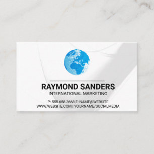World Globe   Line Designs Business Card